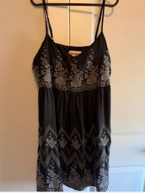 Savanna Jane Black Floral Embroidered Dress